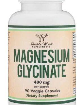 Magnesium Glycinate 400mg, (Vegan Safe, Third Party Tested, Gluten Free, Non-GMO) High Absorption Magnesium by Double Wood Supplements – Premium Quality Supplement for Health, Wellness, and Daily Support